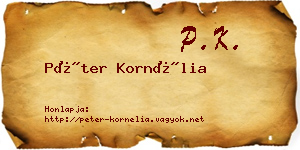 Péter Kornélia névjegykártya